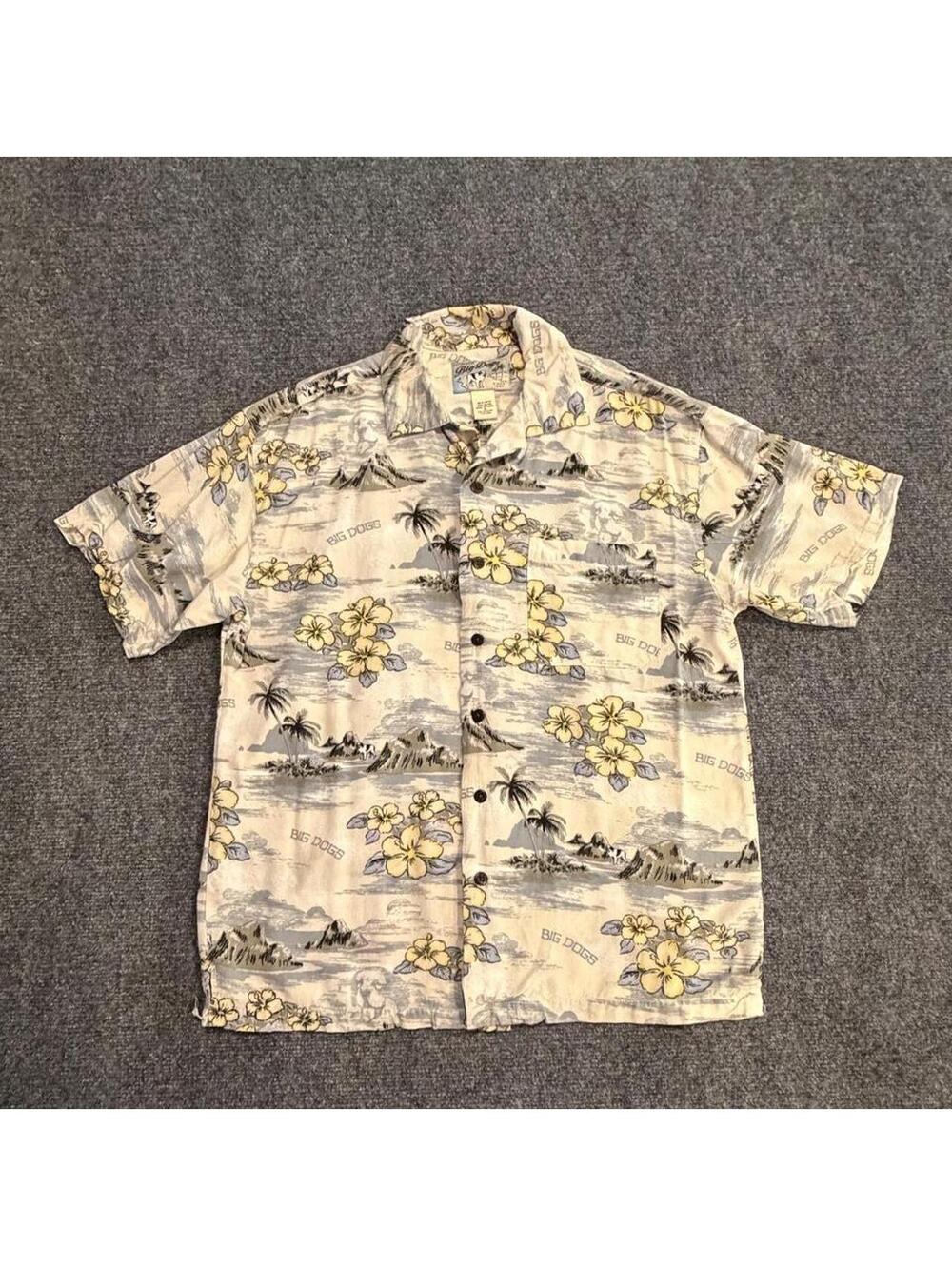 Big Dogs Hawaii shirt with yellow and blue